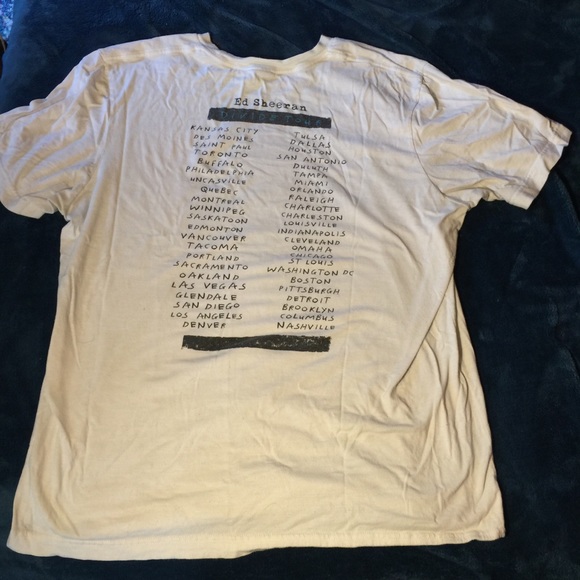 Ed Sheeran 2017 Divide Tour XL White T-Shirt - Picture 5 of 8